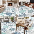 thumbnail image 5 of 5'x8' Area Rugs, Blue Teal Coastal Indoor Outdoor Area Rug for Living Room Bedroom, Summer Beach Starfish Coral Nautical Washable Bathroom Rugs Kitchen Floor Carpet Mats Home Decor Aesthetic, 5 of 8