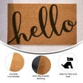 thumbnail image 6 of BizChair 18" x 30" Indoor/Outdoor Natural Coir Doormat with Black Hello Message and Non-Slip Backing, 6 of 10