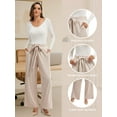 thumbnail image 6 of TEMOFON Womens Wide Leg Palazzo Pants with Pockets High Waist Flowy Loose Trousers Adjustable Knot Casual Lounge Pants, 6 of 7