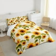 thumbnail image 3 of Manfei Retro Rustic Sunflower Bedding Comforter Set,Country Flower Floral Twin Comforter Sets,Yellow Beige Green Bedding Set For Men Women,Luxury Bedroom Decor,2pcs, 3 of 8