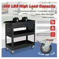 3Tier Rolling Tool Cart, Metal Heavy Duty Utility Cart on Wheels with