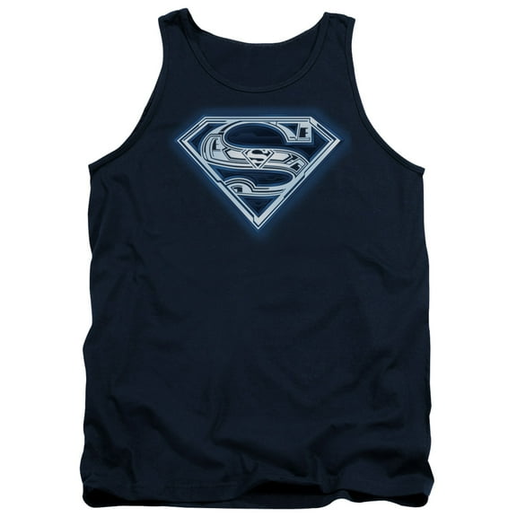 Superman Cyber Shield Adult Tank Top Navy