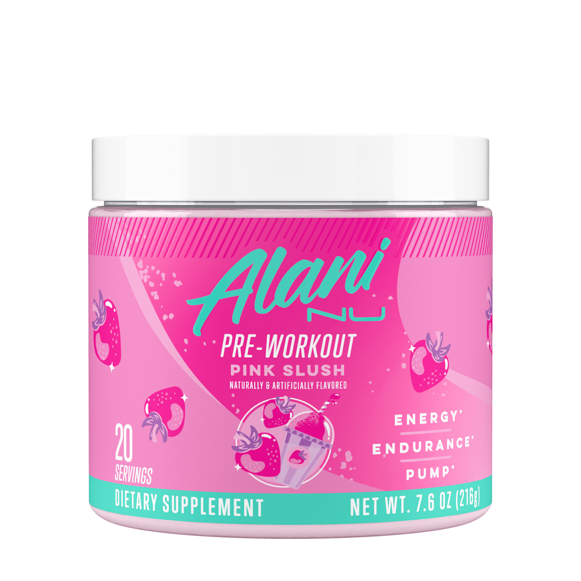 Alani Nu Pre-workout Powder, Pink Slush, 20 Servings, 200mg Caffeine