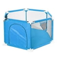 thumbnail image 2 of Portable Baby Playpen 6-Panel Play Yard Interactive Baby Playinghouse Kids Safety Fence Ocean Ball Pit Pool for Baby Indoors Outdoors Playing,Blue, 2 of 9