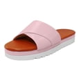 thumbnail image 3 of Juebong Sandals clearance Boho Slide Sandals for Women Girls Dressy Low Wedge Sandal Casual Open Toe Flat Sandals Summer Beach Slip on Sandals Platform Sandals, 3 of 5