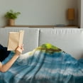 thumbnail image 3 of Earth Soft Flannel Fleece Throw Blanket, Circular Frame with Endless Green Landscape Infinity Clouds Space, Cozy Plush for Indoor and Outdoor Use, 70" x 90", Green Brown Petrol Blue, by Ambesonne, 3 of 5