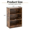 thumbnail image 4 of Costway 3-Tier Bookcase Open Multipurpose Display Rack Cabinet with Adjustable Shelves, 4 of 10