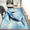 Sea Rug Animal Blue Whale Area Rugs, Ocean Sea Animal Carpet, Washable Non Slip Low ...
