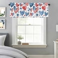 thumbnail image 3 of Curtain Valance for Windows, Independence Day Love Heart Kitchen Valances Rod Pocket Short Curtains, American Flag Red Blue Star Window Valance for Bedroom Bathroom Living room 56x16in, 3 of 9