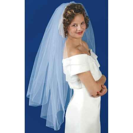 Wilton Double Layer Bridal Veil, White 120-027