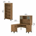 thumbnail image 4 of Somerset 60W L Desk with Hutch and Bookcase in Fresh Walnut - Engineered Wood, 4 of 7