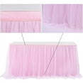 thumbnail image 3 of Tulle Table Skirt Table Cover Pink Birthday Wedding Decor Table Cloth Cake Dessert Arrangement (8Ft), 3 of 6