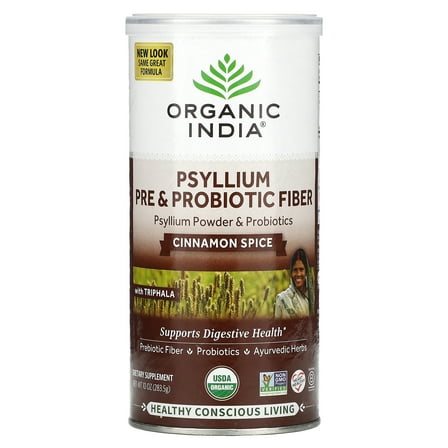 Organic India - Psyllium Pre & Probiotic Fiber Powder Cinnamon Spice - 10 oz.