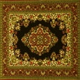 thumbnail image 1 of Ahgly Company Machine Washable Indoor Square Medallion Yellow Traditional Area Rugs, 8' Square, 1 of 4
