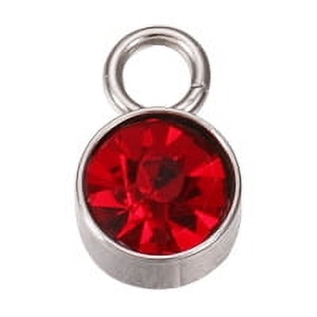 Colgante de acero inoxidable con forma de copa de diamante y piedra de cumpleaños de 6 mm, piedra de cumpleaños número 12, accesorios de joyería para bricolaje