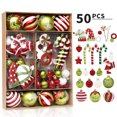 thumbnail image 4 of Kit de adornos navideños, bonitos adornos decorativos colgantes, bolas de Navidad, estrellas, bastones de caramelo, regalo, 4 of 5
