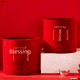 thumbnail image 1 of Juego de dos cubos redondos de color rojo bronceado con hebilla y cubo de terciopelo para ramo de flores de Año Nuevo, cubo para arreglos florales, 1 of 2