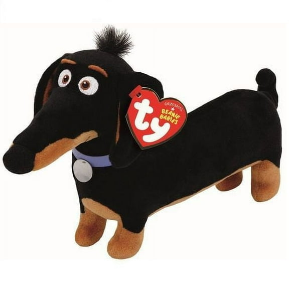 Ty Beanie Babies - DACHSHUND the DOG (Secret Life of Pets Buddy 12" Plush) BONUS 1 FUN CHOPS