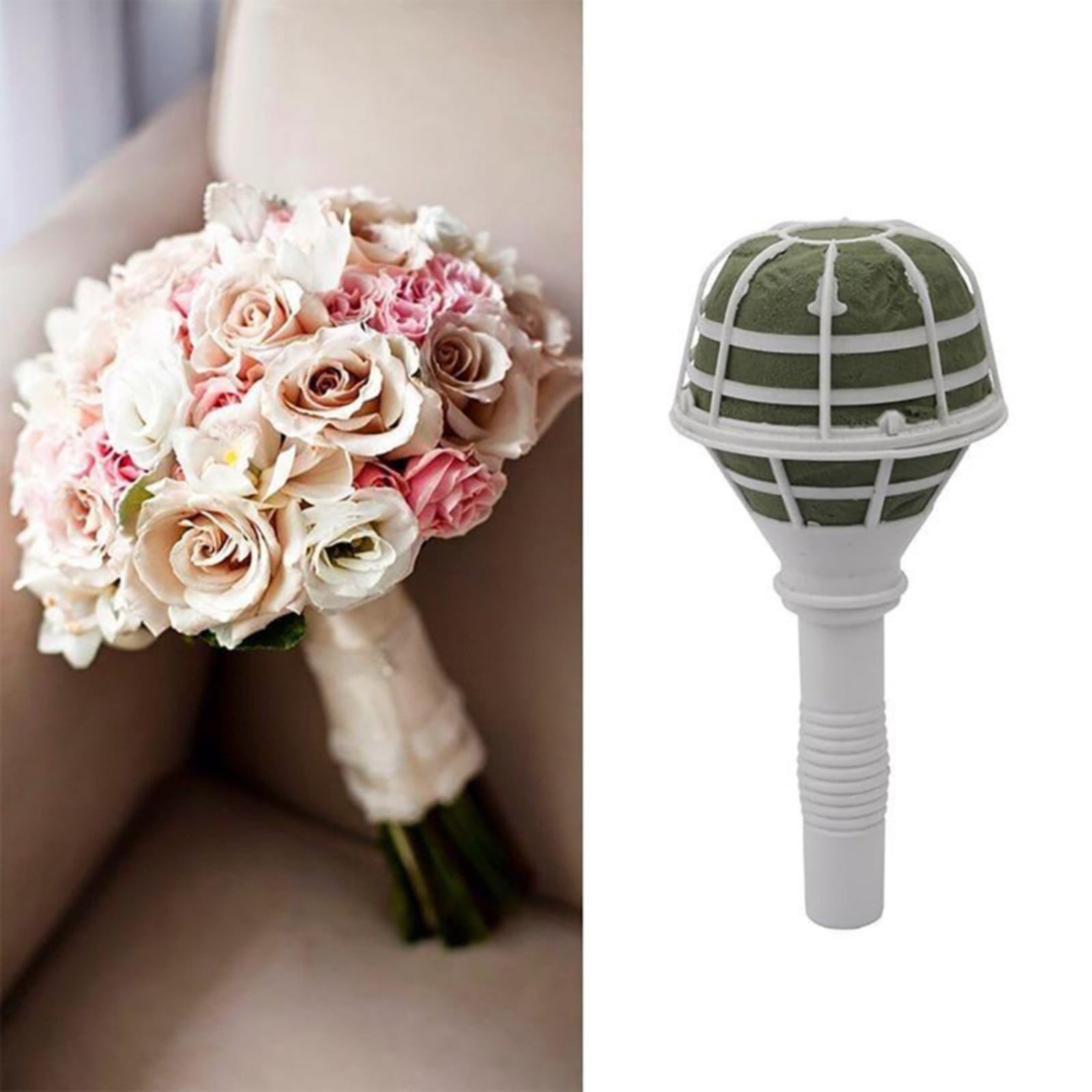 RZDLIZJ 5 pcs Wedding Bouquet Holder Foam Floral Handle Bridal Bouquet Holders for Artificial Flowers Arrangement Wedding Gardening Supplies Decoration