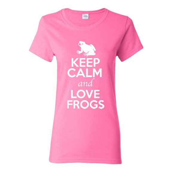 Ladies Keep Calm And Love Frogs Snake Animal Lover T-Shirt Tee