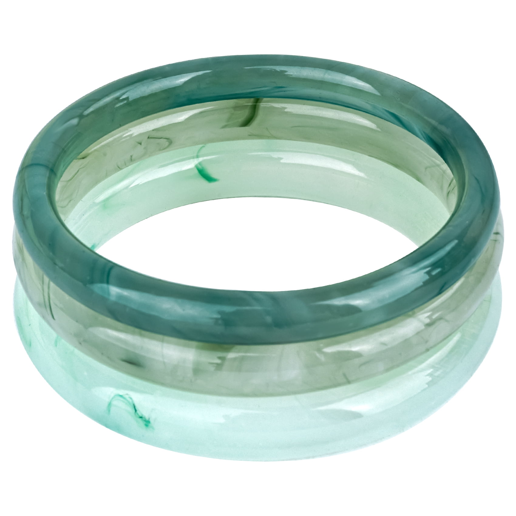 3Pcs Green Jade Bangle Bracelet for Women, Natural Green Jade Bracelets Set 62-64mm, Good Luck Feng Shui Healing Jewelry with Elegant Gift Box, Gifts for Mother Grandmother Christmas Birthday
