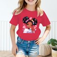 thumbnail image 2 of MEZZALL Kid Girls Cute Graphic T-Shirt Round Neck Short Sleeve Tee Summer Casual Tshirts Tops, Hot Pink, 9-10 Years, 2 of 5