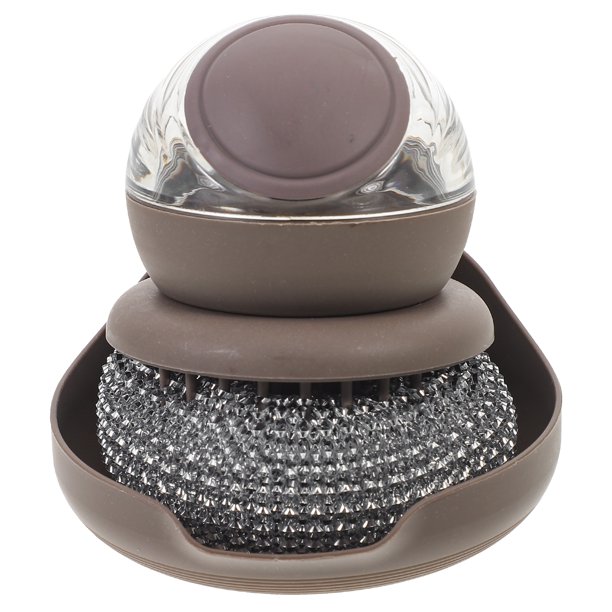GOOHOCHY 1 juego de estropajo de acero con mango, cepillo para fregar platos, cepillo para fregar cocina, cepillo para lavar platos