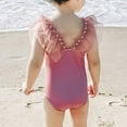 thumbnail image 4 of BOBOGOJP One Piece Swimsuit for Girls Swimwear with Ruffled Children Bathing Suit Hot Pink for Size 3-4 Years, 4 of 5