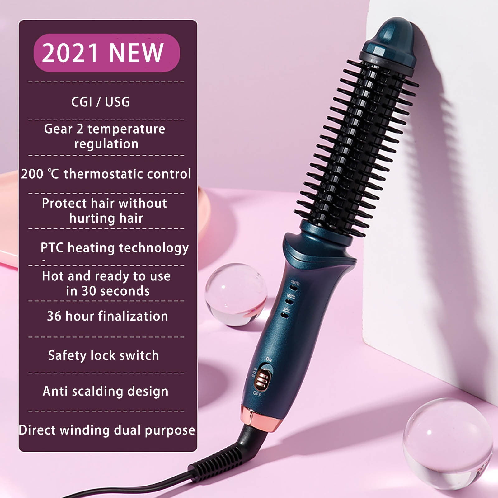 Qepwscx Fully Automatic Curling Iron Electric Rotating Large Curling Wave Curling Iron Negative