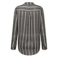 thumbnail image 6 of Kayannuo Womens Tops Long Sleeve Fall Women's Tops Striped Printed Single Breasted Long Sleeve Shirt Blouse Tops, 6 of 9