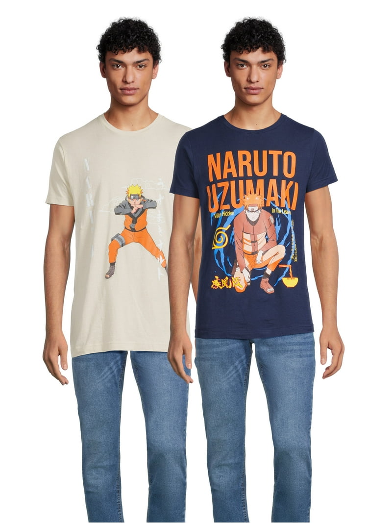 Naruto Shippuden Men's Graphic Tees 2-Pack S-3XL Anime T-Shirts