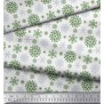 thumbnail image 2 of Soimoi Rayon Crepe Fabric Snowflake Artistic Decor Fabric Printed Yard 46 Inch Wide, 2 of 3