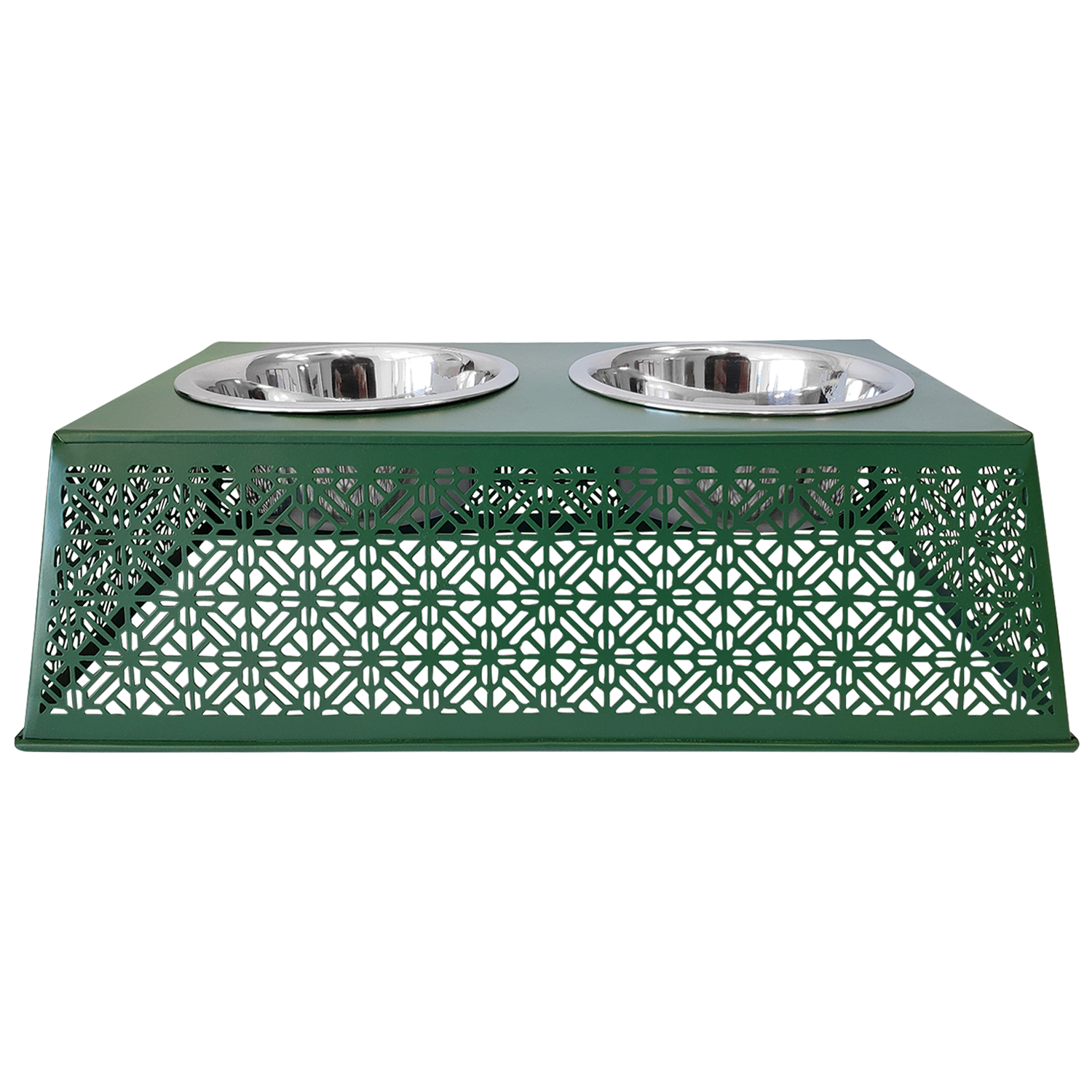 Country Living Elevated Dog Feeder with 2 Stainless Steel Bowls (32oz each) – Dark Green