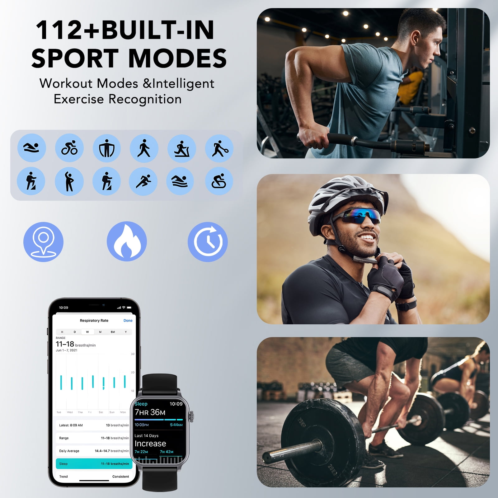 Tikland Smart Watches for Men Women, Smartwatch Fits for iPhone Android 1.83" HD Fitness Tracker with Call Function, 600 mAh 30 Day Battery Life, 110+ Sport Modes, Fitness Watch, IP68 Waterproof