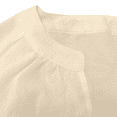 thumbnail image 3 of Miluxas Women's Summer Cute Tie Front Romper -Long Sleeve V-Neck Loose Fit Short Jumpsuit Lightweight Comfy Solid Beach Trip Outfits Beige, 3 of 8