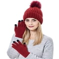 thumbnail image 1 of Gorra de béisbol FloreceBien para hombre y mujer, para exteriores, cálida, de invierno, gruesa, suave, con guantes, de punto, para esquiar, talla para niños, 1 of 4