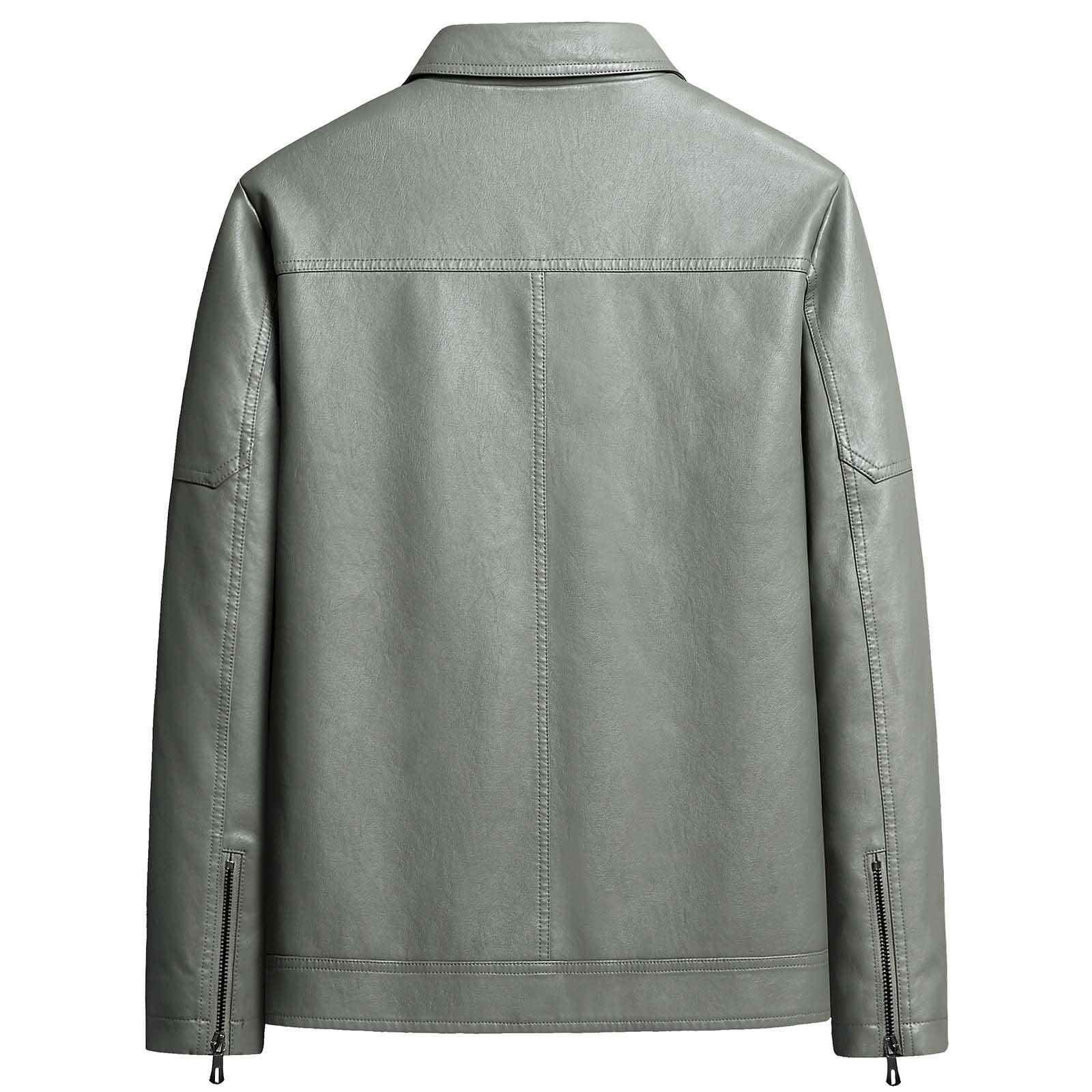 Uootdi Cropped Leather Jacket for Women Vintage Style Motorcycle Bomber Jacket Faux Leather Lapel Neck Zip Up Long Sleeve Coats Fall Going Out Jackets