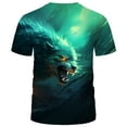 thumbnail image 2 of WHNBCW Funny Wolf Printed T-Shirt Animal Graphic Tee Shirt, 2 of 7