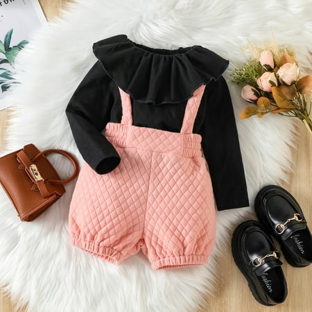 

TOWED22 Outfit For Baby Girl Toddler Baby Girl Christmas Outfit Xmas Tree Short Sleeve Romper Flared Pants Headband 3Pcs Christmas Clothes Set Pink