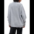 thumbnail image 3 of Suéter de Punto Grueso para Mujer, Jersey de Larga Cálido de Invierno, Top Informal. Gris Talla Única, 3 of 9