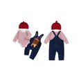 thumbnail image 2 of Spewahor Infant Baby Boys Girls Christmas Clothes Set 0 3 6 9 12 18 Months Stripe Print Long Sleeve Romper Gingerbread Man Embroidery Overall Pants and Hat 3Pcs Outfit, 2 of 9
