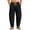 BD31_Black, variant on Mens Linen Pants Casual Harem Pants Lightweight Summer Beach Pants Drawstring Vacation Yoga Trousers with Pockets Khaki S