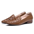 thumbnail image 3 of Seffadzy Women's Flat Shoes Soft Sole Cutout Breathable Lightweight Casual Flats Comfortable Slip Brown 35, 3 of 6