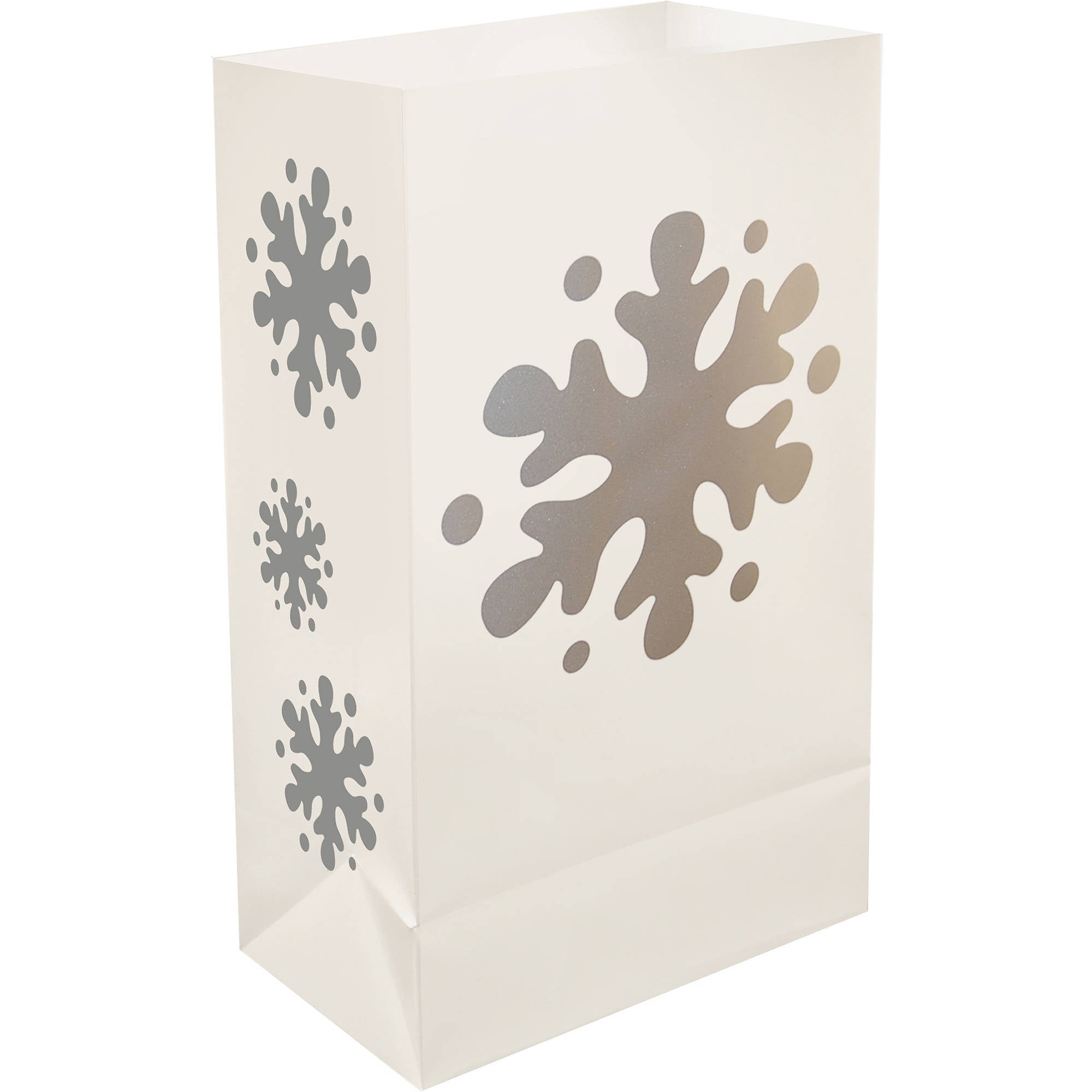 LumaBase Plastic Luminaria Bags, 12 Count Snowflake