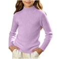 thumbnail image 2 of JOANKDMI Classic Mock Turtleneck Sweaters Girls 10-12 Long Sleeve Ribbed Knit Pullover Tops Basic Solid Color Winter Fall Warm Layering Shirts for Kids Daily Wear, 2 of 7