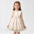 thumbnail image 4 of HAYIMI Child Summer Girls Dress With Mesh Floral Lace Trim Sleeveless Party Style For Warm Weather O-Neck Leisure Dresses, 4 of 8