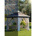 thumbnail image 4 of Garvee 13 x 13 ft Pop Up Gazebo Screen Tent, with Mosquito Netting, Blue, 4 of 7