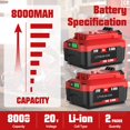 thumbnail image 2 of Kit de cargador y baterías BATTOOL 20V 8.0Ah de ion de litio, 2 of 7