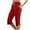 ZA-Red-capri pants for women, variant on Yourumao Womens Yoga Capris with Pocket Drawstring Elastic Waist Straight Leg Capri Pants Strethcy Solid Workout Pants