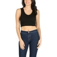 thumbnail image 5 of FashionMille Women Casual V Neck Ribbed Knit Sleeveless Cami Crop Tank Top, 5 of 5